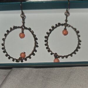 Hand Beaded Hoop Earrings